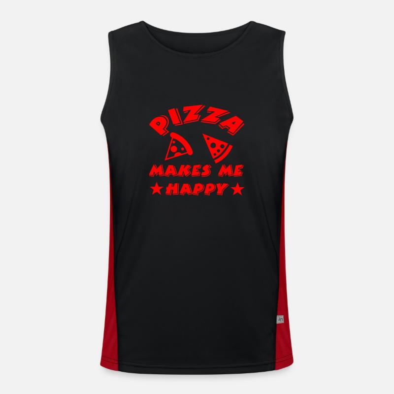 Pizza - Men's Functional Contrast Tank Top  - black/red