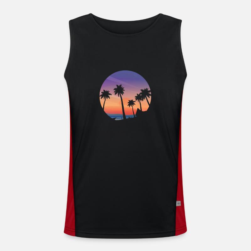 Abendsonne am Strand Funktionelles Kontrast-Tank Top für Männer 