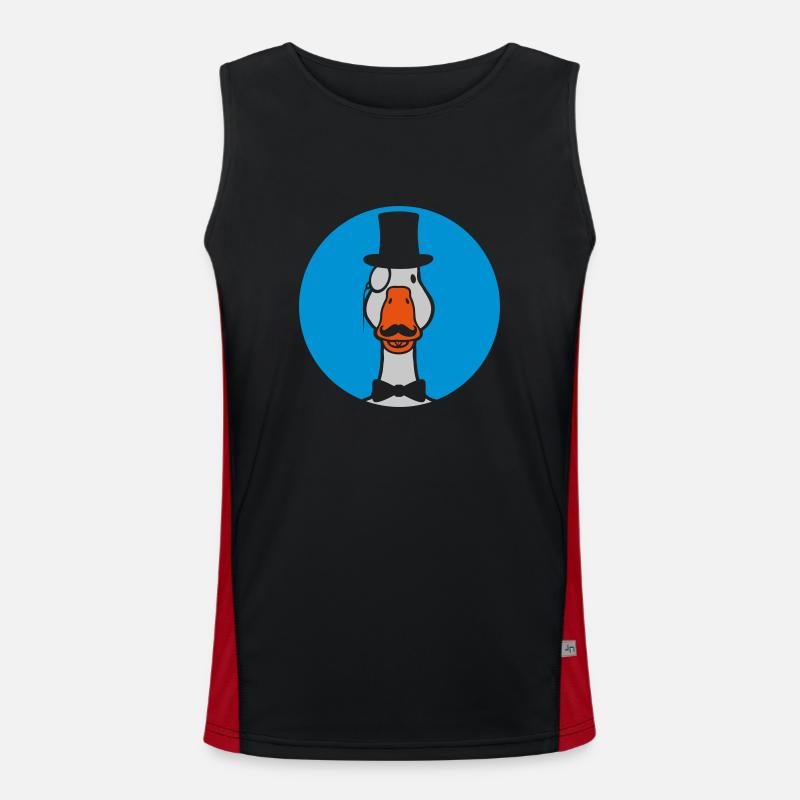 Comic Gans Sir Monokel Funktionelles Kontrast-Tank Top für Männer 