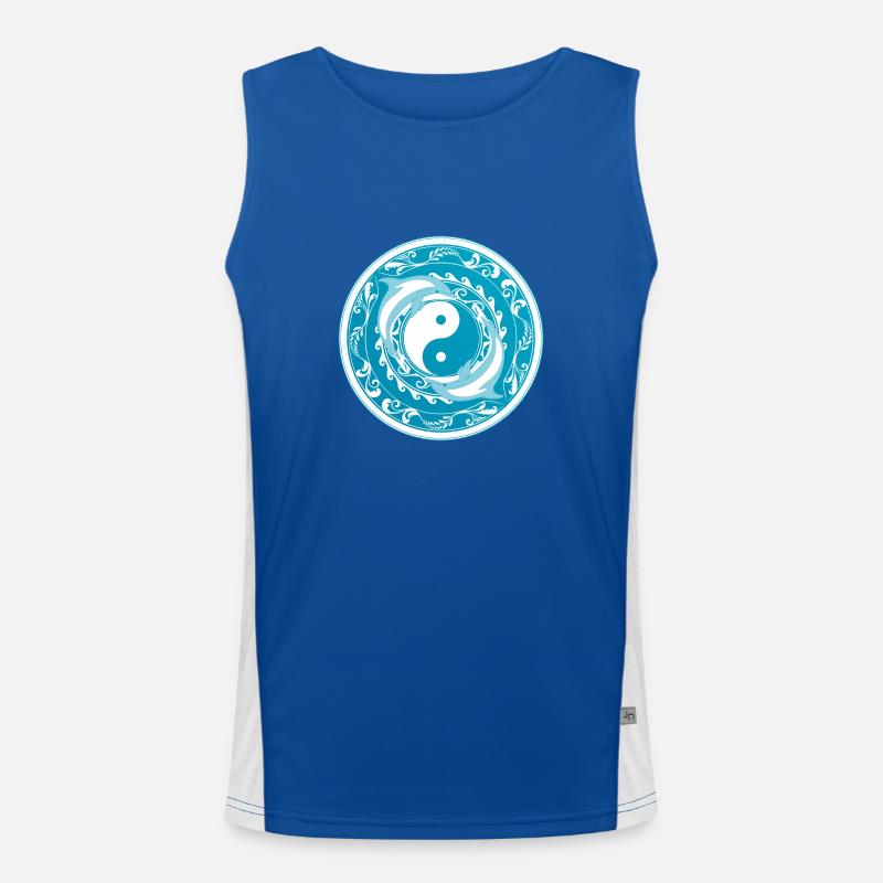 Yin Yang Dolphins Men's Functional Contrast Tank Top 