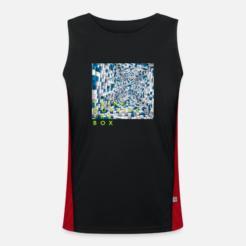 Think outside the box positive thoughts happy Men's Functional Contrast Tank Top 