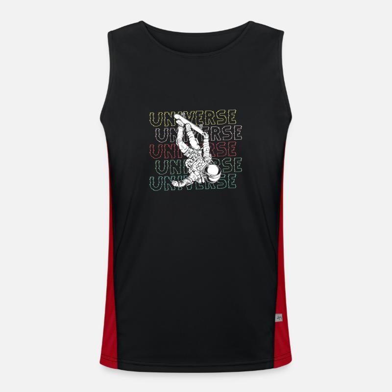 Space Moon Mars - Men's Functional Contrast Tank Top - black/red