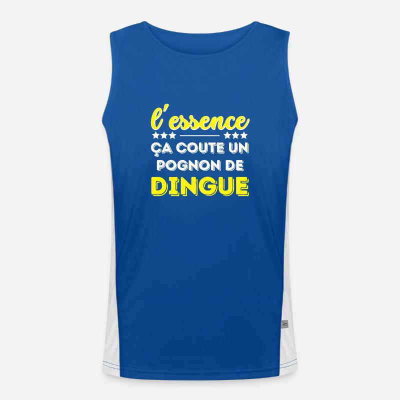 L'essence ça coute un pognon de dingue Débardeur respirant contrasté Homme 