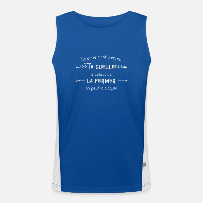 La porte c’est comme ta gueule Débardeur respirant contrasté Homme 