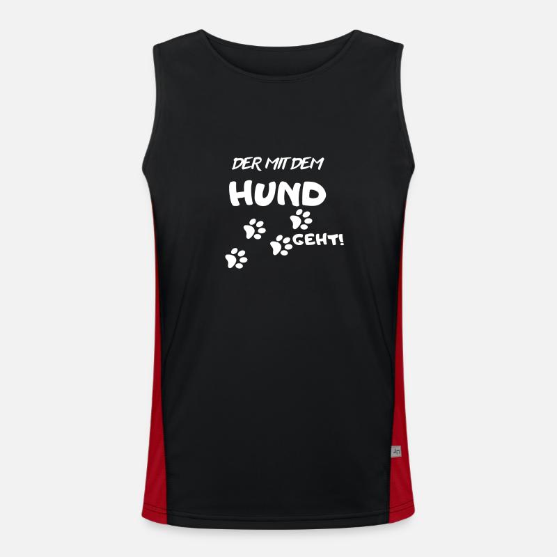 DER mit dem Hund geht Funktionelles Kontrast-Tank Top für Männer 