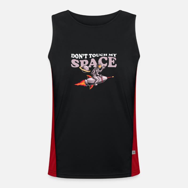 Space Shuttle Weightless Stars Spaceman Men's Functional Contrast Tank Top 