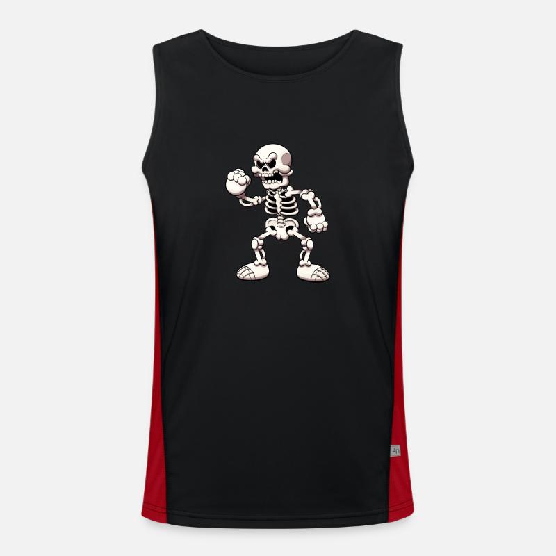 Angry Skeleton Men's Functional Contrast Tank Top 