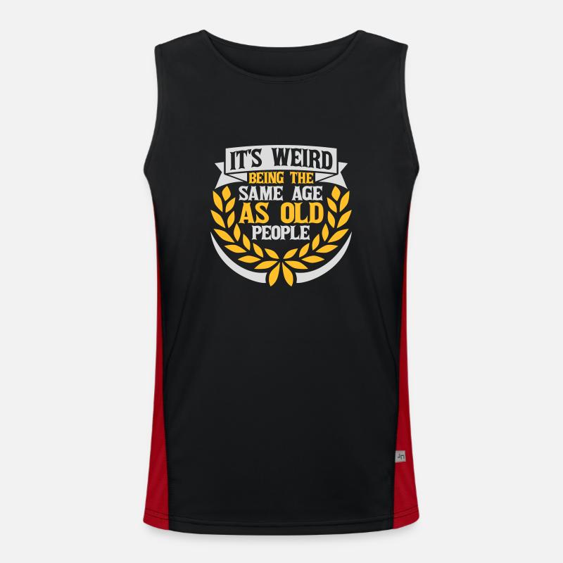 being old people age - Men's Functional Contrast Tank Top  - black/red