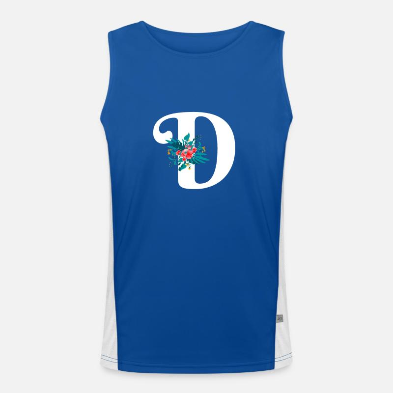 Buchstabe D geblümt Funktionelles Kontrast-Tank Top für Männer 