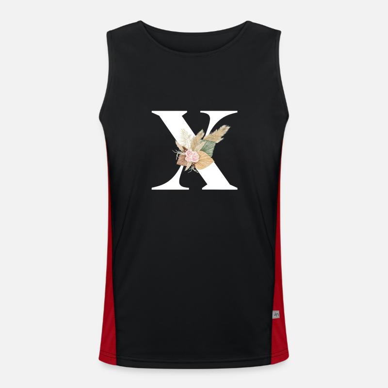 Buchstabe X blühte Funktionelles Kontrast-Tank Top für Männer 