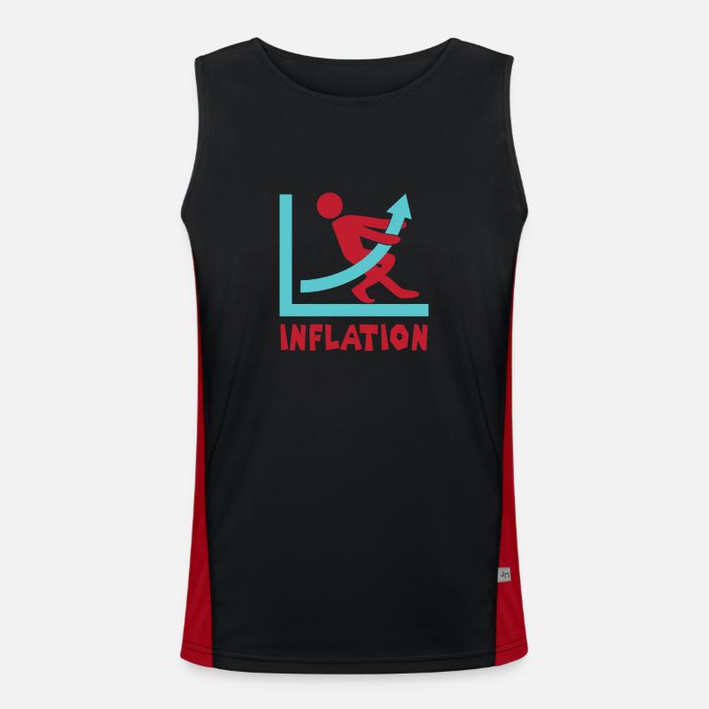 Inflation curve rises and rises sarcasm Men's Functional Contrast Tank Top 