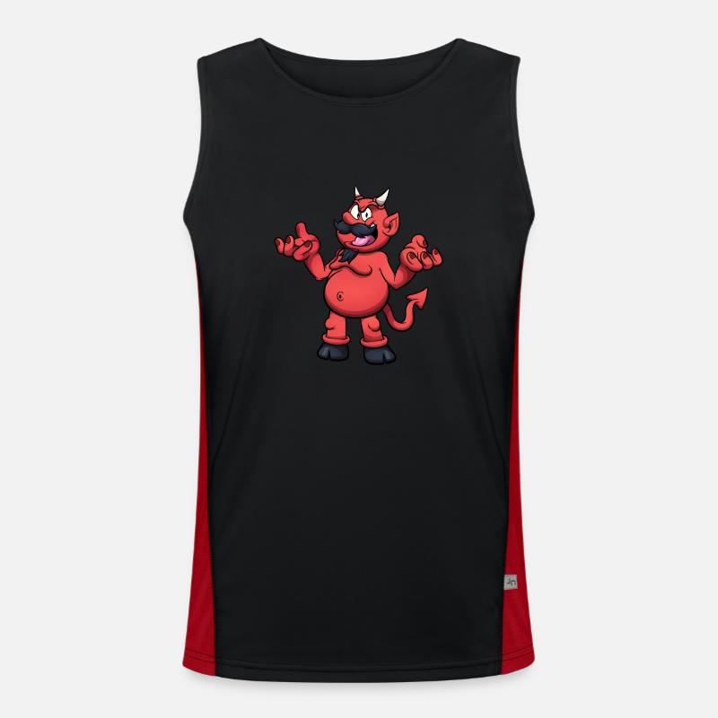 Evil Devil - Men's Functional Contrast Tank Top  - black/red
