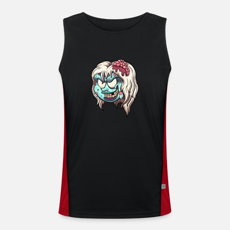 Mädchen Zombie Kopf Funktionelles Kontrast-Tank Top für Männer 