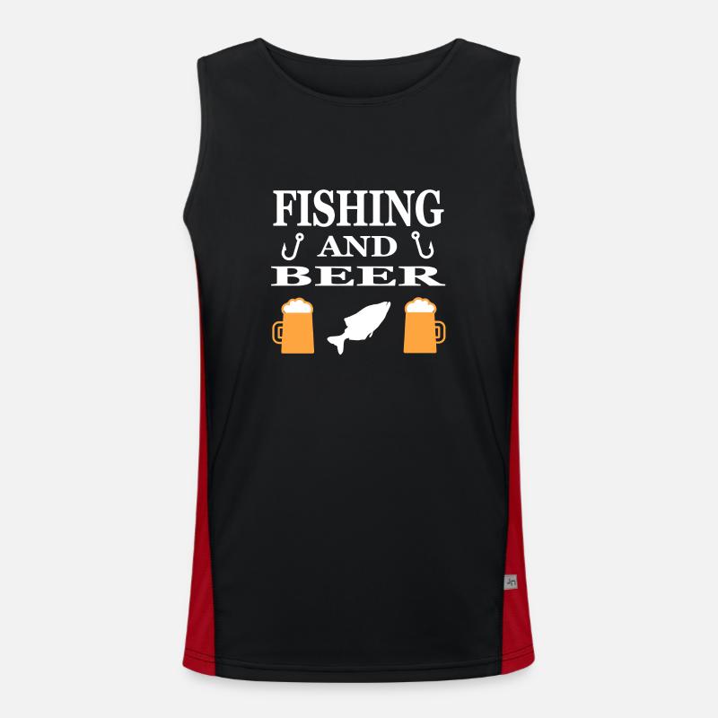 Angling - Men's Functional Contrast Tank Top - black/red