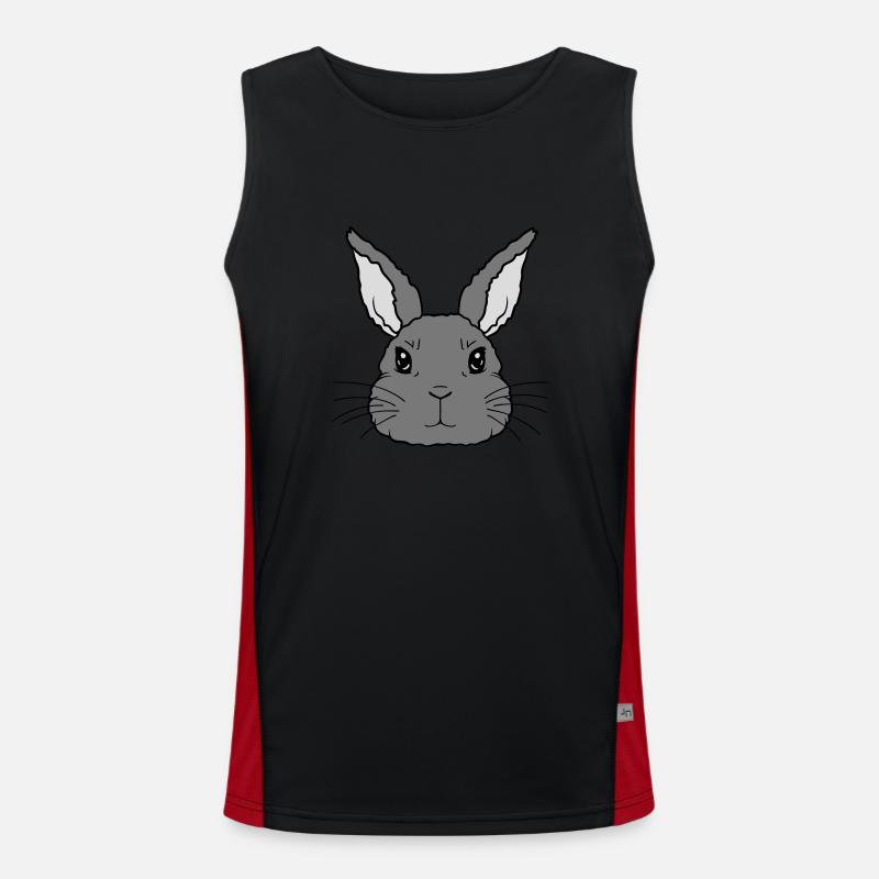 Cute little rabbit face Men's Functional Contrast Tank Top 