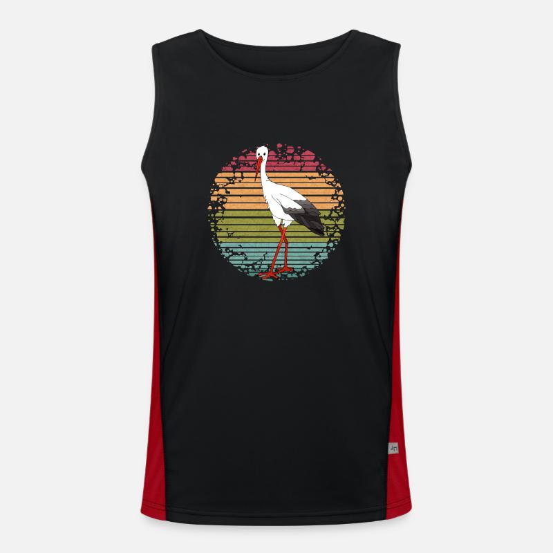 Stork bird Men's Functional Contrast Tank Top 