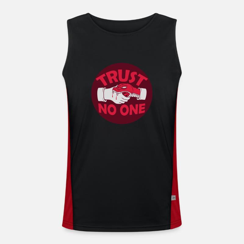trust no one quote Men's Functional Contrast Tank Top 