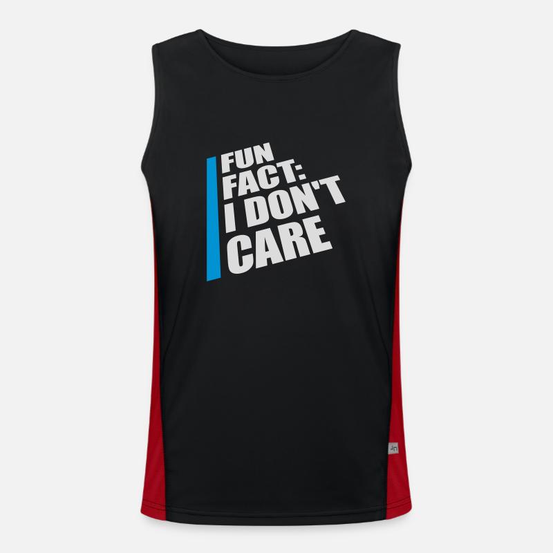 I don't care fact - Men's Functional Contrast Tank Top  - black/red
