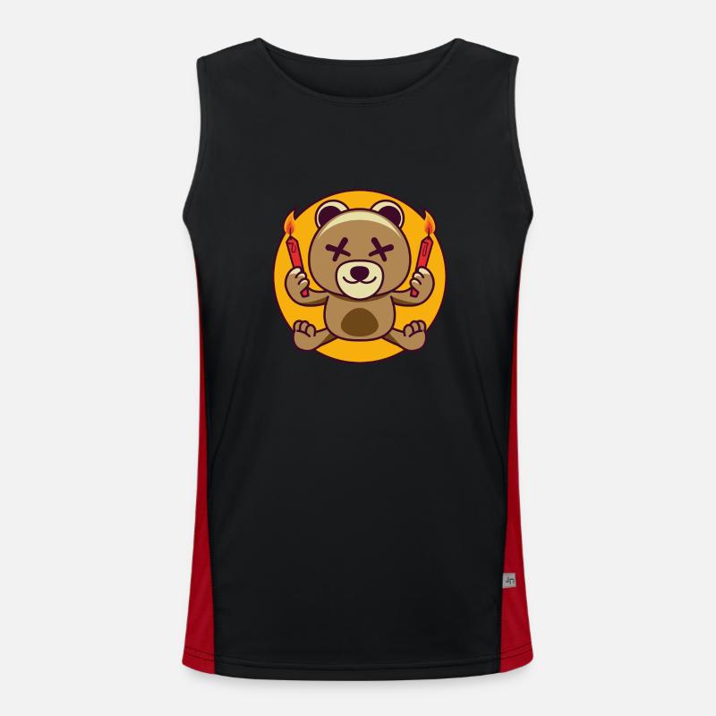 Evil Bear Funktionelles Kontrast-Tank Top für Männer 
