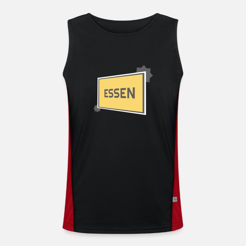 Essen Ortsschild - modern grey Funktionelles Kontrast-Tank Top für Männer 