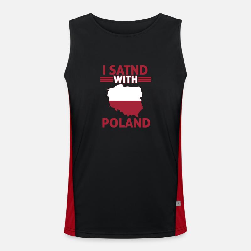 I support Poland Men's Functional Contrast Tank Top 