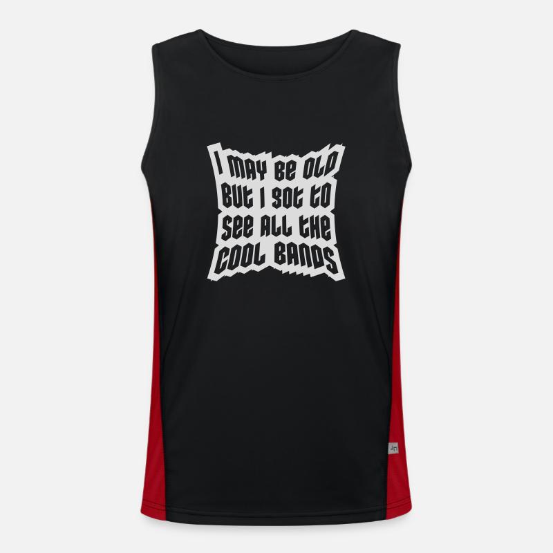 I may be old - Men's Functional Contrast Tank Top  - black/red