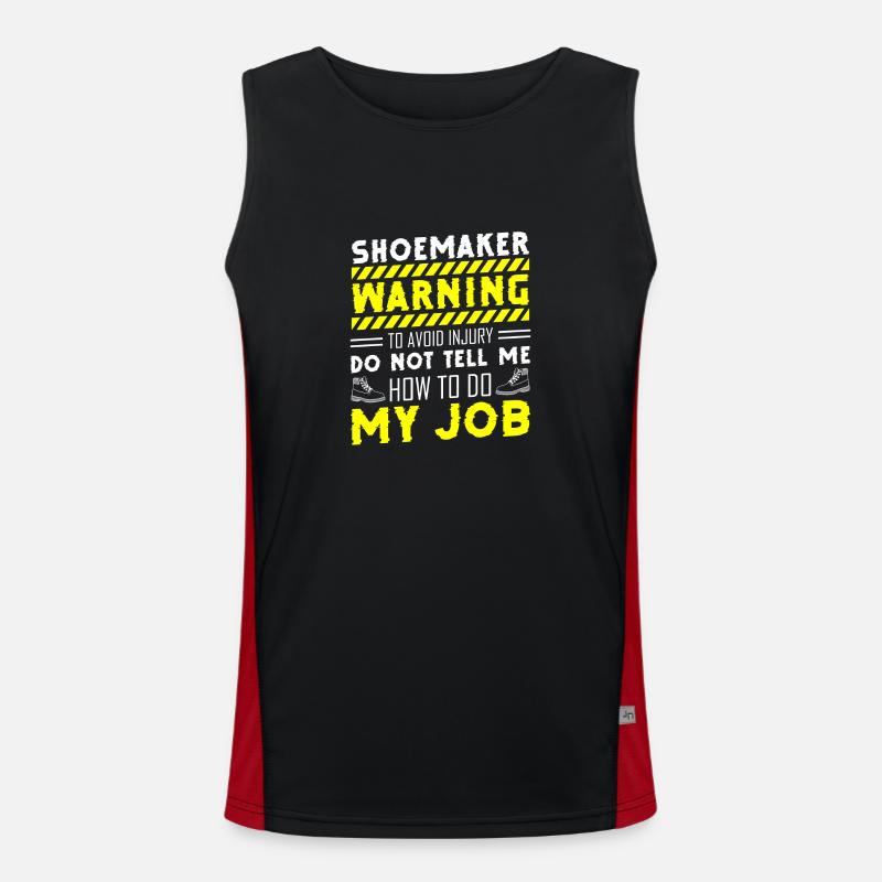 Shoemaker Work Craftsman - Men's Functional Contrast Tank Top  - black/red