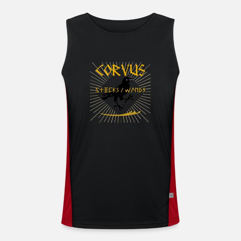 Corvus Sticks & Zauberstäbe Funktionelles Kontrast-Tank Top für Männer 