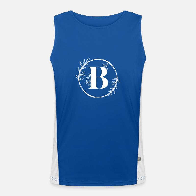 Floral letter B Men's Functional Contrast Tank Top 