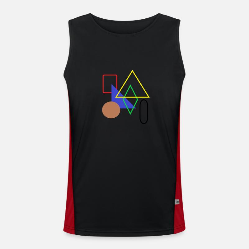 Basic Shapes Geometry Geometric Shapes Patterns Men's Functional Contrast Tank Top 