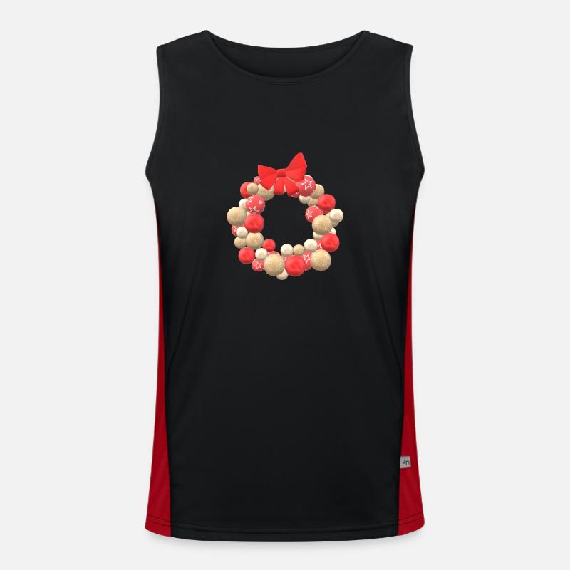 Weihnachten Weihnachtskranz Kranz Advent Winter Funktionelles Kontrast-Tank Top für Männer 