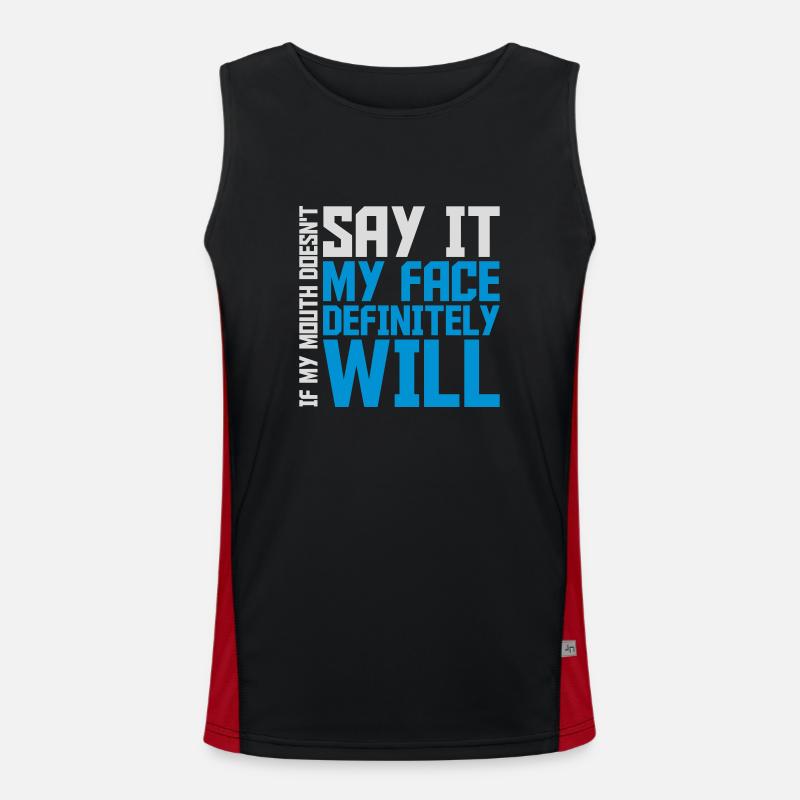 my face definitely will - Men's Functional Contrast Tank Top  - black/red