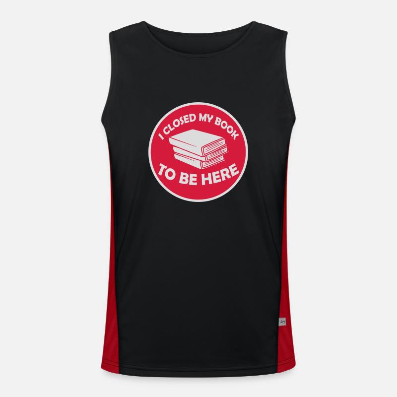 I closed my book - Men's Functional Contrast Tank Top  - black/red