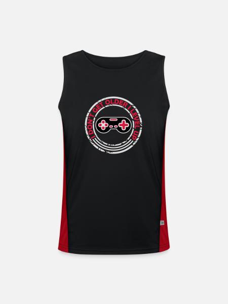 get older level up - Men's Functional Contrast Tank Top - black/red