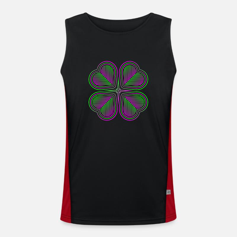 Four-leaf clover of hearts - 2 Men's Functional Contrast Tank Top 