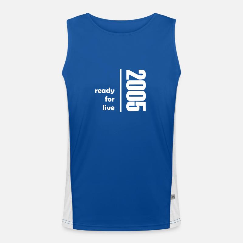 2005 ready for live white Men's Functional Contrast Tank Top 