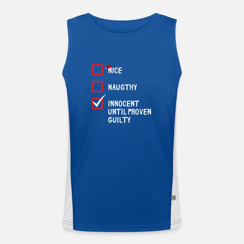 Nice naughty innocent until proven guilty christma Men's Functional Contrast Tank Top 