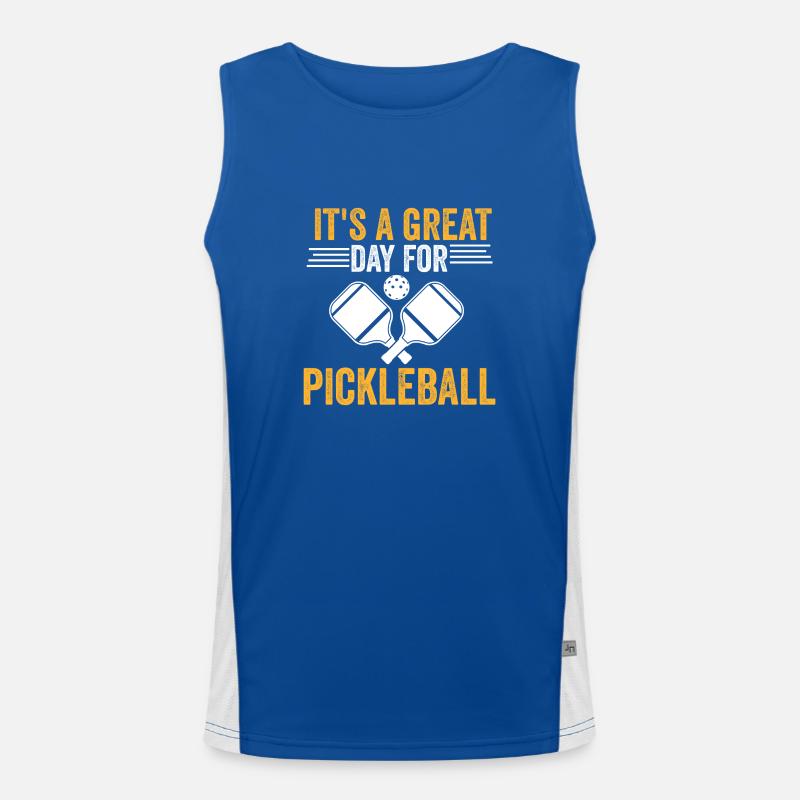 It's a great day for Pickleball Men's Functional Contrast Tank Top 