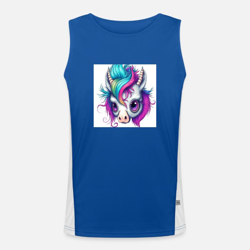 Verrücktes Einhorn Funktionelles Kontrast-Tank Top für Männer 