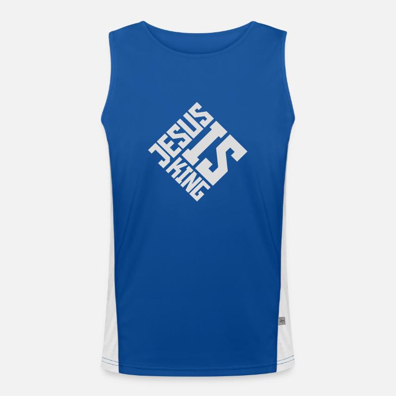 jesus is king quote Men's Functional Contrast Tank Top 