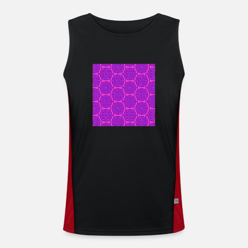 Chinesisches Muster Funktionelles Kontrast-Tank Top für Männer 