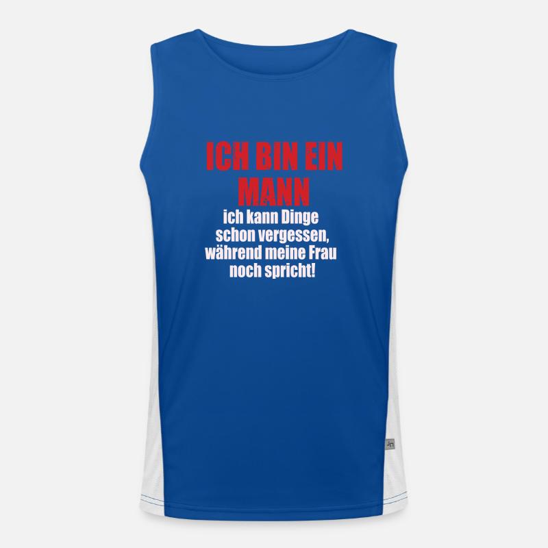 Ich bin ein Mann ich kann Dinge schon vergessen Funktionelles Kontrast-Tank Top für Männer 