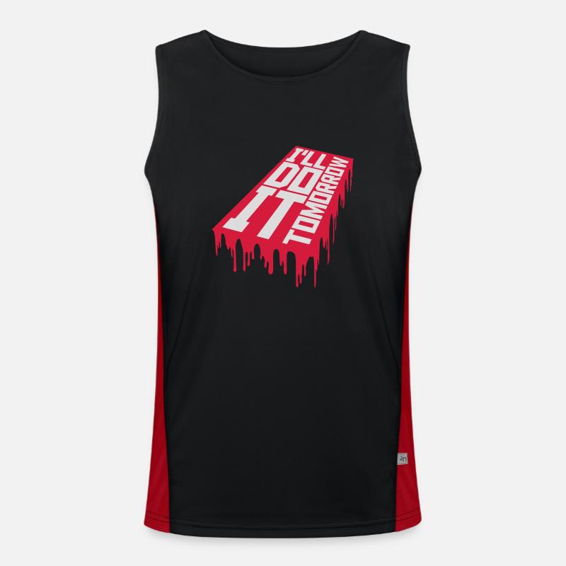 do it tomorrow quote - Men's Functional Contrast Tank Top  - black/red