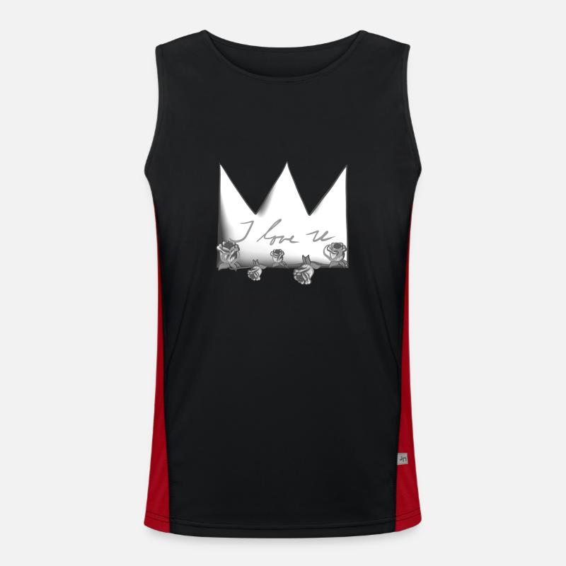 graue krone rosa rosen blumen ich liebe dich Funktionelles Kontrast-Tank Top für Männer 