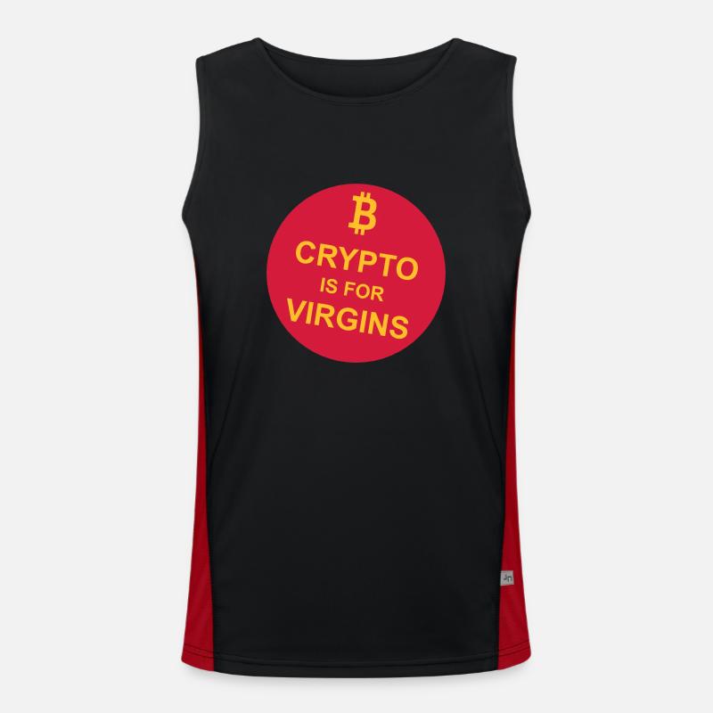 crypto is for virgins - Men's Functional Contrast Tank Top  - black/red