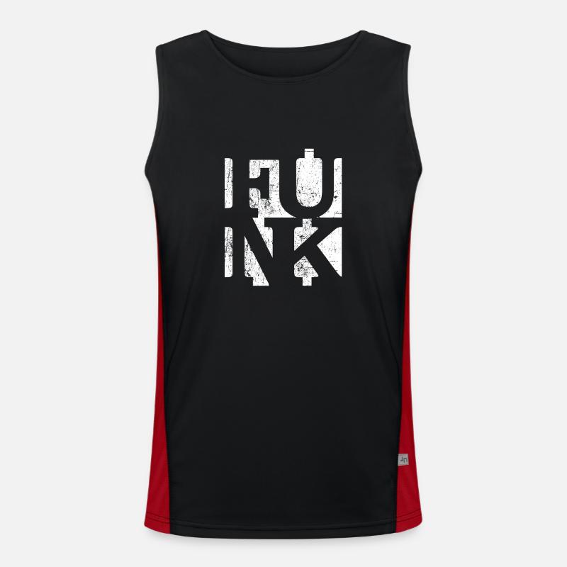 Funk Retro - Men's Functional Contrast Tank Top  - black/red