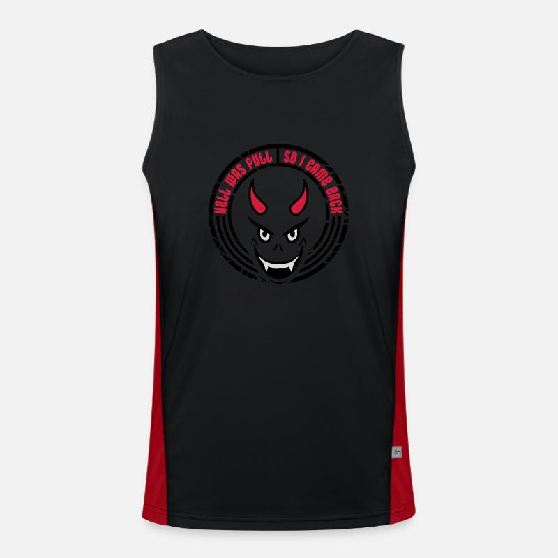 hell was full Quote - Men's Functional Contrast Tank Top  - black/red