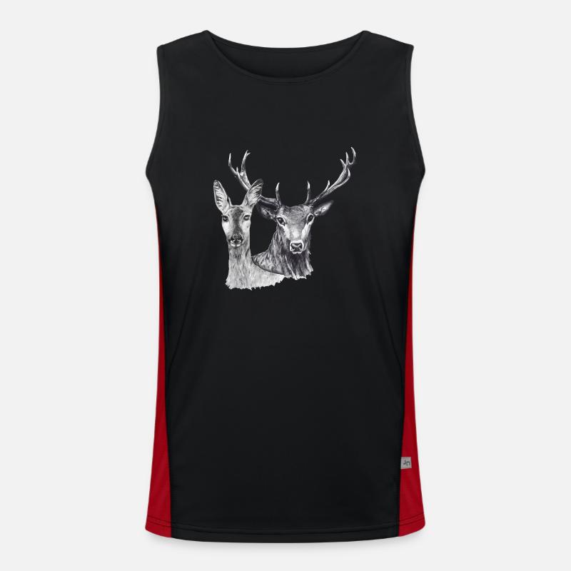 Hirsche und Rehe Funktionelles Kontrast-Tank Top für Männer 