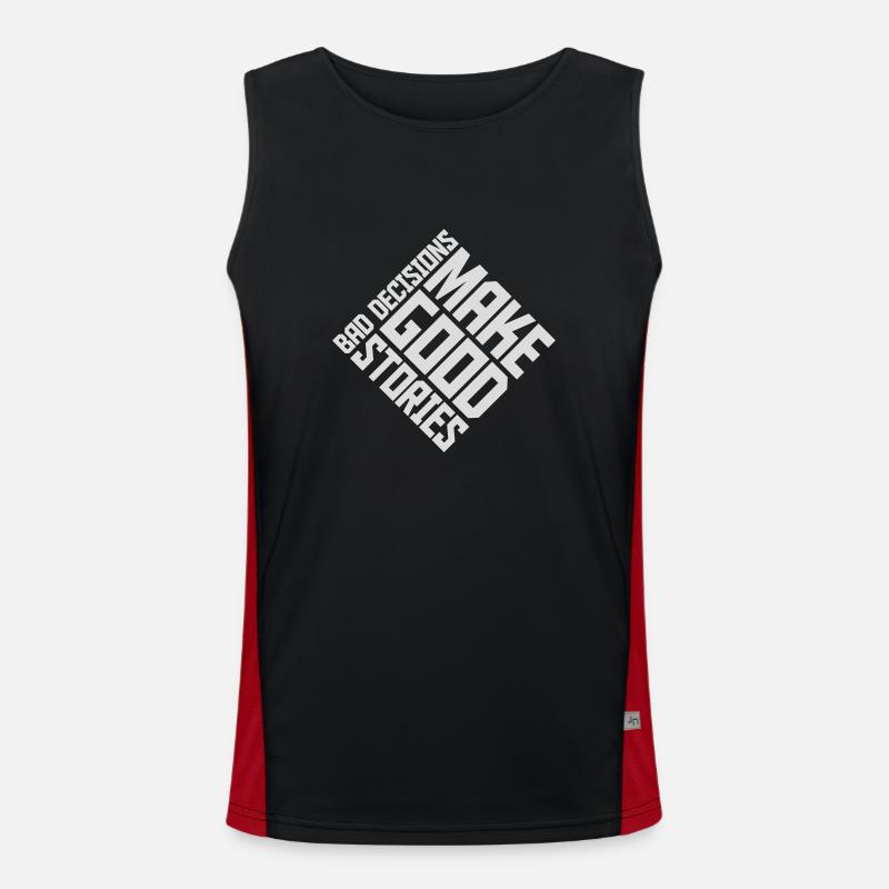 bad decisions great stories - Men's Functional Contrast Tank Top  - black/red