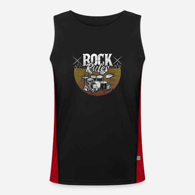 Schlagzeug Drummer Snare Geschenkidee Funktionelles Kontrast-Tank Top für Männer 
